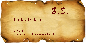Brett Ditta névjegykártya